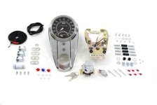 (image for) Chrome Three Light Dash Panel Kit with 1:1 Ratio Speedometer