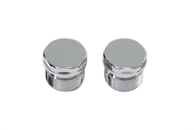 Chrome Top Fork Tube Plugs without Hole, Flat Top