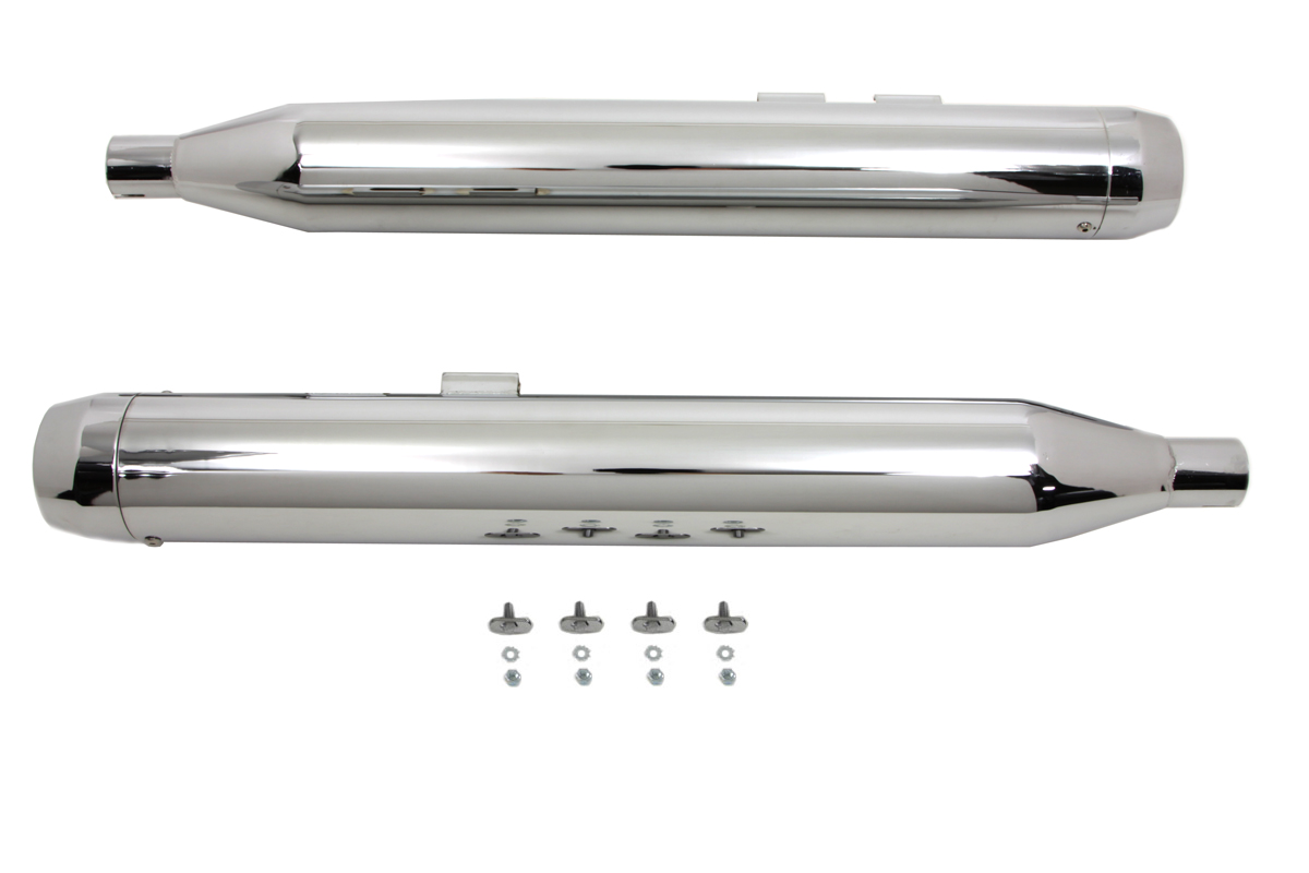 Chrome Muffler Set with Short Tapered End Tips