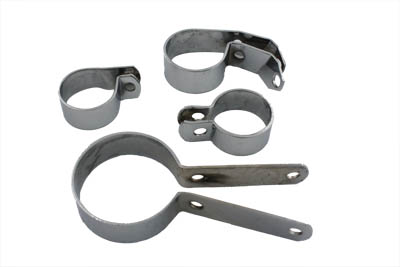 Exhaust Pipe Clamp Set Chrome