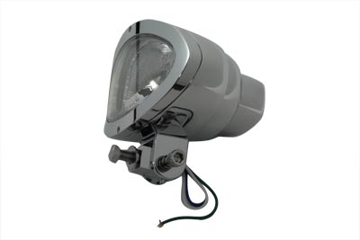 5-3/4 Chrome Oval Style Billet Headlamp