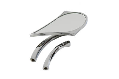Spike Oval Mirror with Solid Billet Stem, Chrome