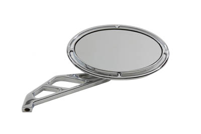 Oval Mirror Chrome with Slotted Stem