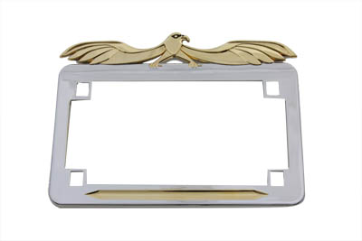 License Plate Frame Flying Eagle Style Gold Inlay