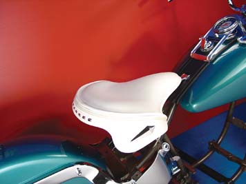 White Leather Police Style Solo Seat