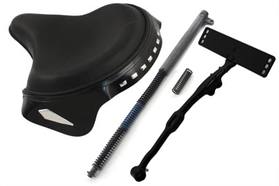 Black Leather Deluxe Solo Seat Kit