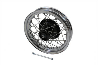 18" Front Wheel with Hub, Chrome Rim, Stainless Spokes
